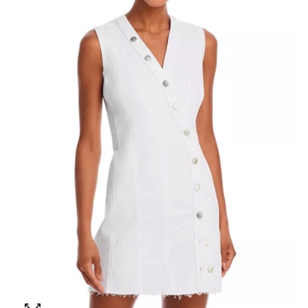 Rails Strand White Denim Button Dress